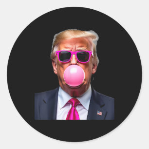 Trump Bubble Gum Pink 1  Classic Round Sticker