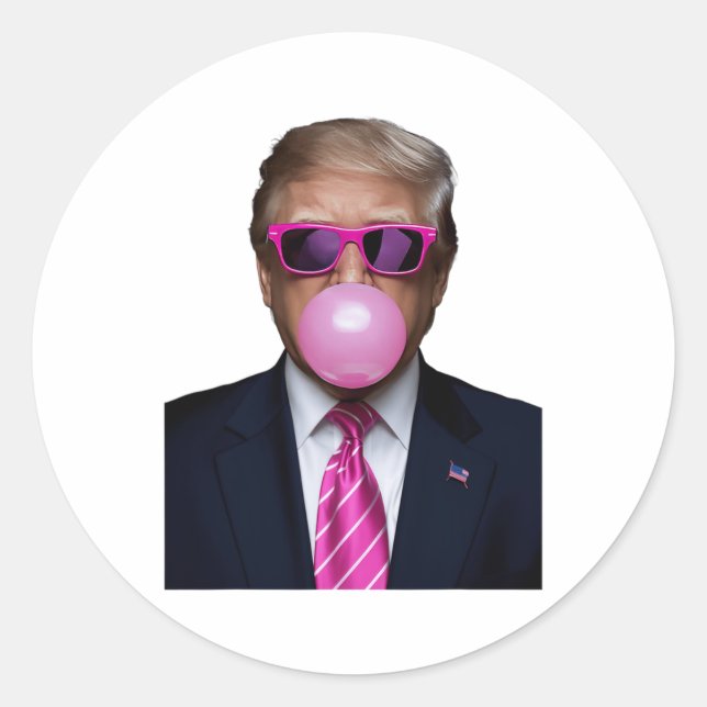 Trump Bubble Gum Pink  Classic Round Sticker (Front)