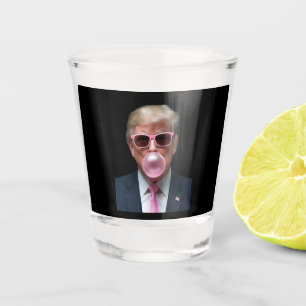 Trump Bubble Gum Pink Funny USA President Shot Glass