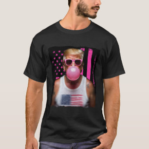 Trump Bubble Gum Pink Sungles Usa Flag Funny 1 T-Shirt
