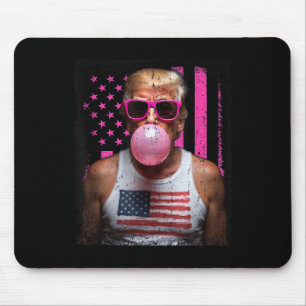 Trump Bubble Gum Pink Sungles Usa Flag Funny _2 Mouse Pad
