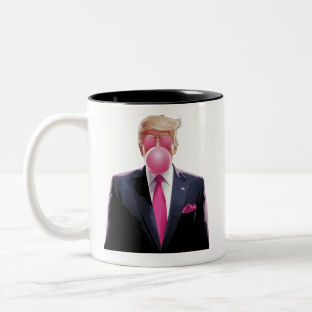 Trump Bubble Gum Two-Tone Coffee Mug (Left)