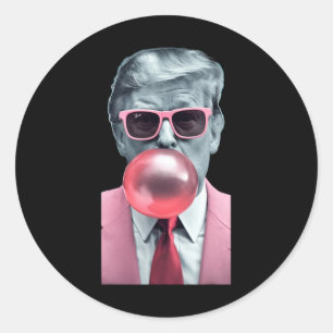 Trump Bubble Gum Yum 1  Classic Round Sticker