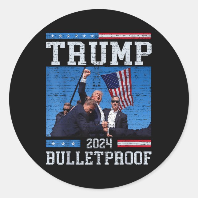 Trump Bulletproof Fight Fist Legend Donald Trump 2 Classic Round Sticker (Front)