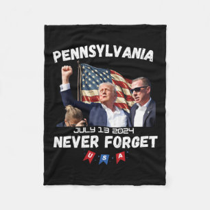 Trump Butler Pennsylvania Never Forget Fleece Blanket