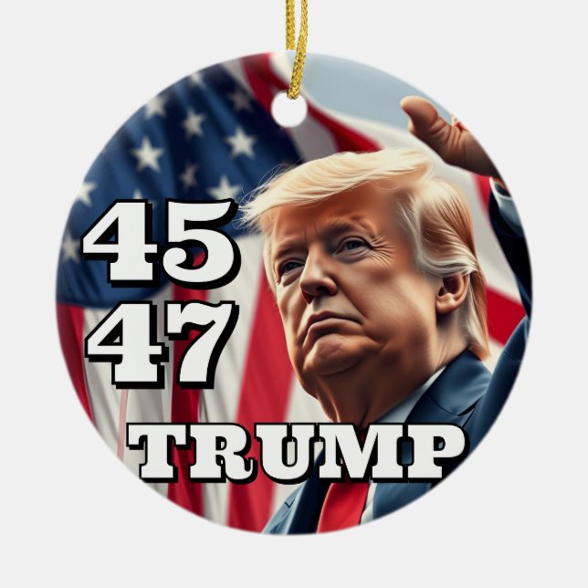 Trump Campaign Ceramic Tree Decoration (Front)