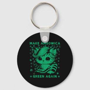 Trump Cat Kitten Make Ameowica Green Again Usa Key Ring