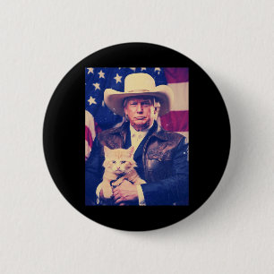 Trump Cat Shirt Funny Cowboy Donald Trump 2024 Ame 6 Cm Round Badge