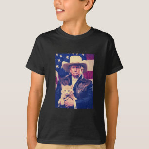 Trump Cat Shirt Funny Cowboy Donald Trump American