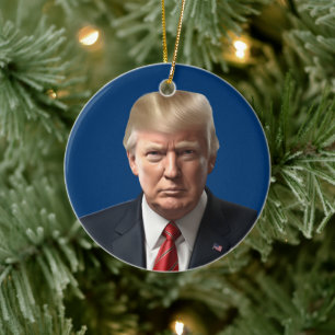 Trump ceramic tree decoration
