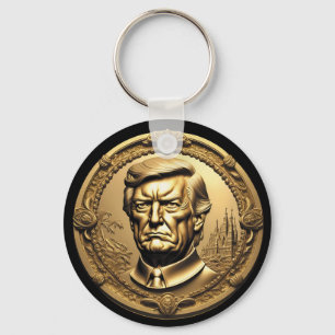 TRUMP CGI Collectible Gold Art-Coin Doubloon Key Ring