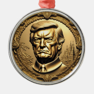 TRUMP CGI Collectible Gold Art-Coin Doubloon Metal Tree Decoration