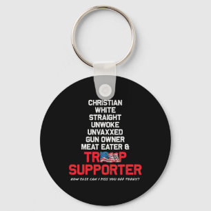 Trump Christian White Straight Republican Unvaxxed Key Ring