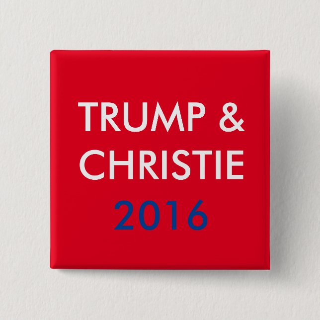 Trump & Christie 2016 Square Button (Front)