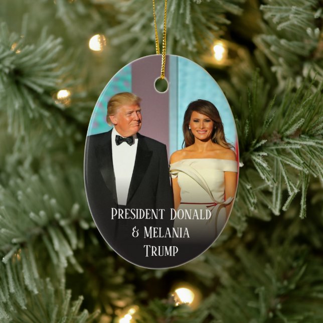 Trump Christmas Elegant Donald and Melania Trump Ceramic Tree Decoration (Tree)