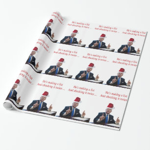 Trump Christmas: He's making a list Wrapping Paper