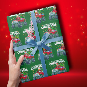 Trump Christmas   I'll Be Home for Christmas Green Wrapping Paper