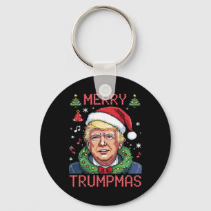 Trump Christmas Merry Trumpmas Santa Family Xmas Key Ring