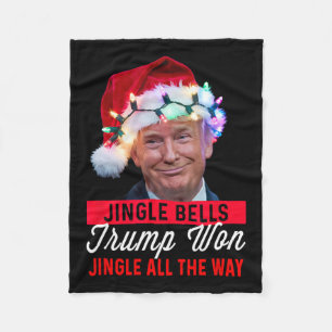 Trump Christmas Shirt Jingle Bells Funny Trump Won Fleece Blanket