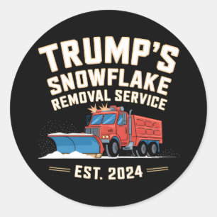 Trump Christmas Snowflake Removal Service 1  Classic Round Sticker