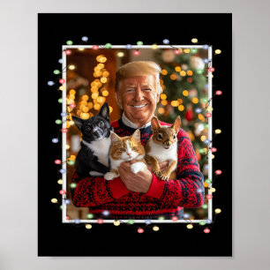 Trump Christmas Sweater Cat Dog Squirrel Pet Lover Poster