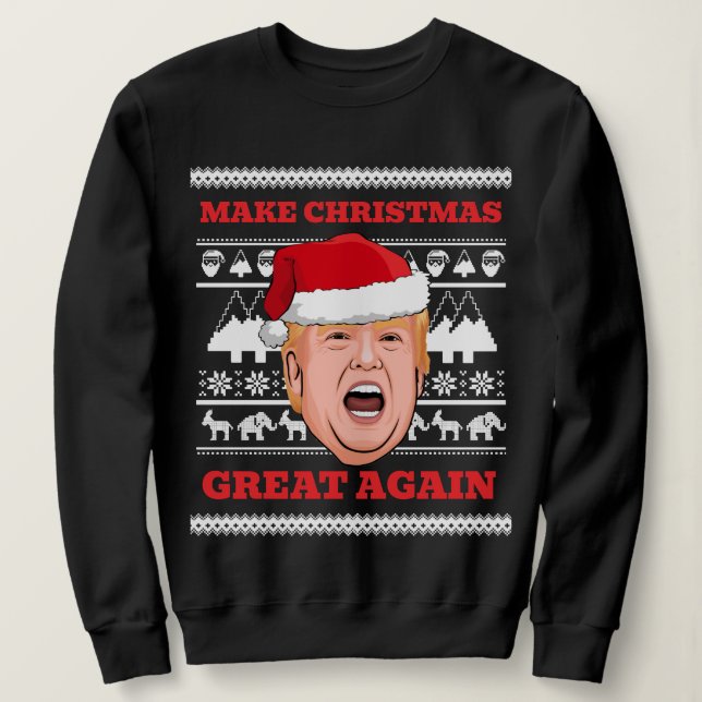 Trump Christmas Sweater Make Christmas Great Again (Design Front)