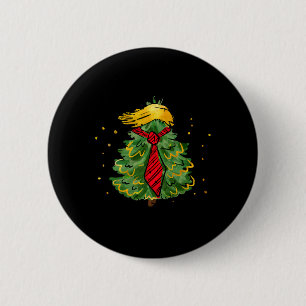 Trump Christmas Usa Funny Trump Hair Tree Men  6 Cm Round Badge