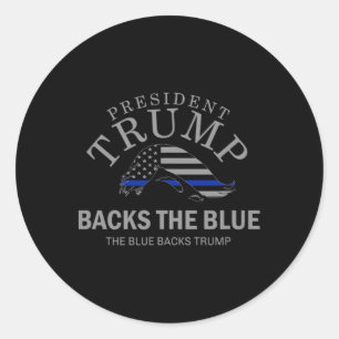 Trump Cks The Blue Thin Blue Line Flag Police Supp Classic Round Sticker