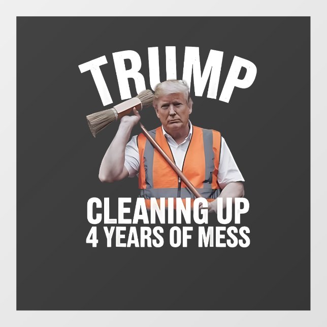 Trump Cleaning up 4 Years of Mess Garbage Can (Sheet)
