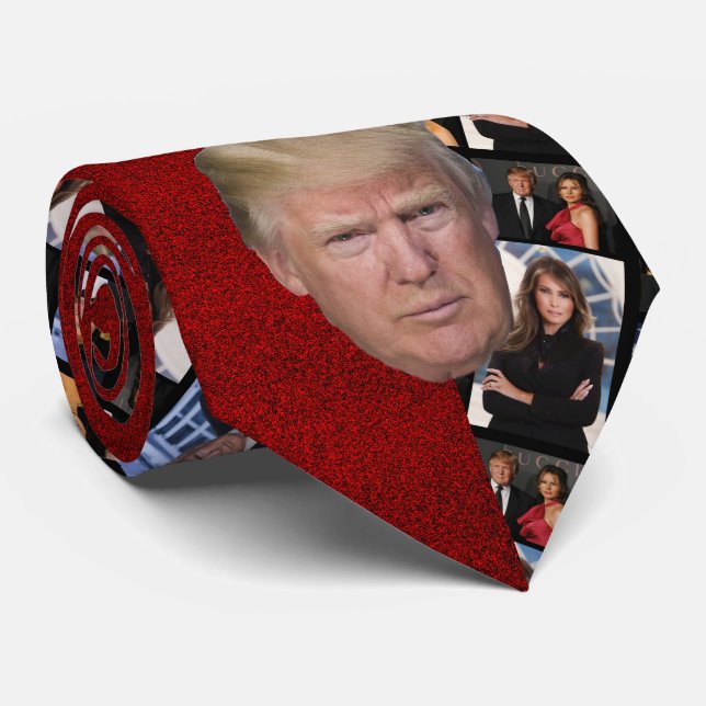 TRUMP-COLLAGE TIE (Rolled)