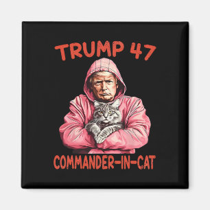 Trump Commander In Cat Funny Cat And Trump Magnet