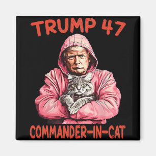 Trump Commander In Cat Funny Cat And Trump Magnet
