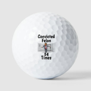 Trump Convicted Felon Golf Ball 