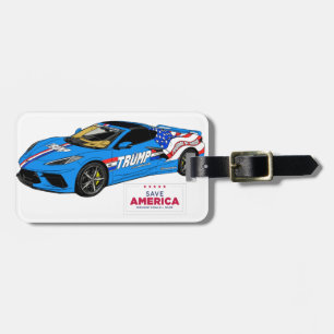 Trump Corvette & Save America luggage tag