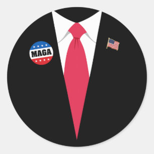 Trump Costume - President Trump Suit Mega Hallowee Classic Round Sticker