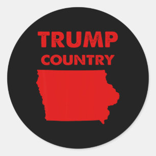 Trump Country Iowa Red State Map Republican Trump Classic Round Sticker