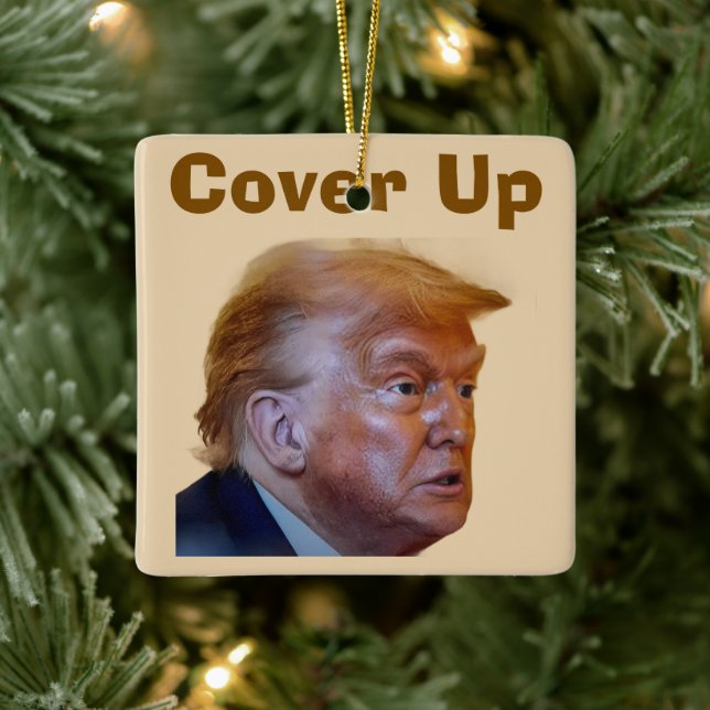 Trump/Cover Up Ceramic Ornament (Tree)