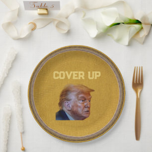 Trump Cover Up Paper Plate