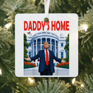 Trump Daddys Home Metal Tree Decoration