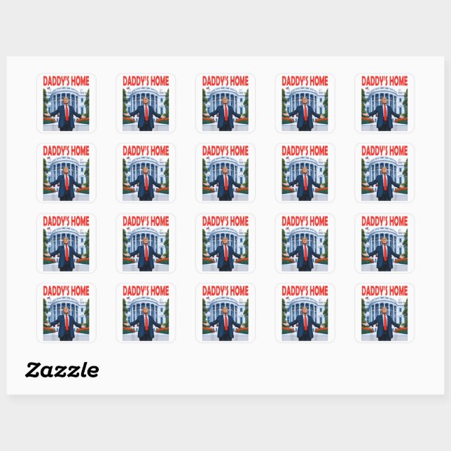 Trump Daddys Home Square Sticker (Sheet)