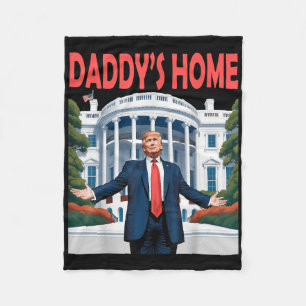 Trump Daddys Home White House Fleece Blanket