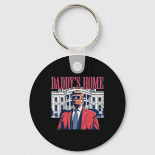 Trump Daddys Home White House Usa American Flag Vi Key Ring
