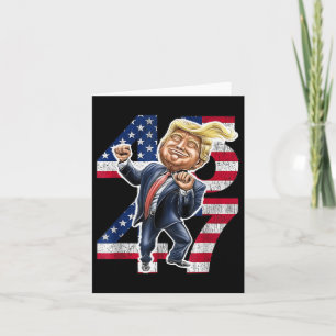 Trump Dance 45 47 American Flag Trump 2024 Card
