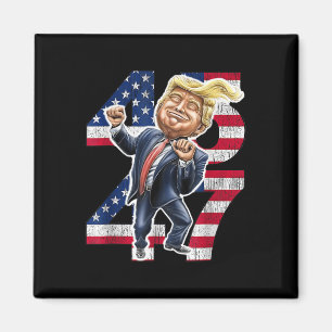 Trump Dance 45 47 American Flag Trump 2024  Magnet
