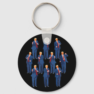 Trump Dance 4th Of July And Trump Father's Day  Key Ring