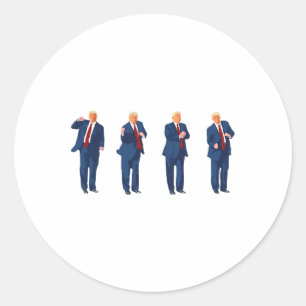 Trump Dance 4th Of July Trump 2024  Classic Round Sticker