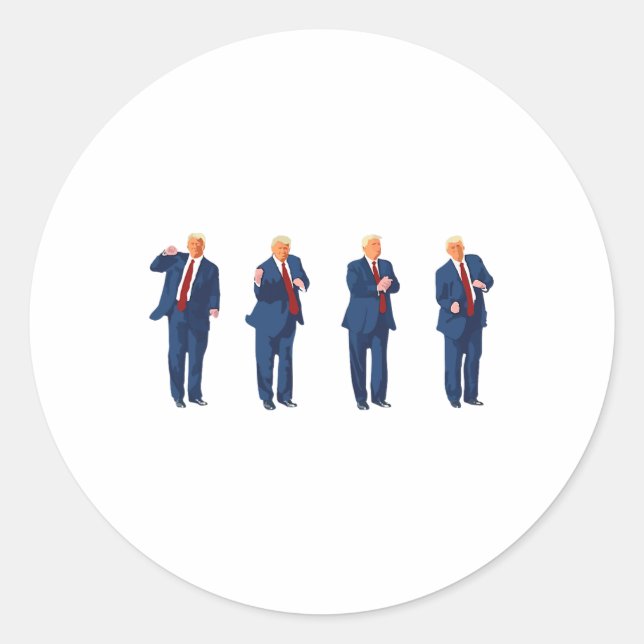 Trump Dance 4th Of July Trump 2024  Classic Round Sticker (Front)