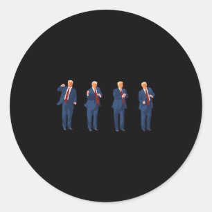 Trump Dance 4th Of July Trump 2025 1 Classic Round Sticker