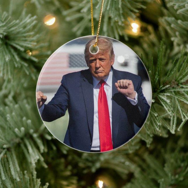 Trump Dance Funny Ceramic Tree Decoration (Tree)