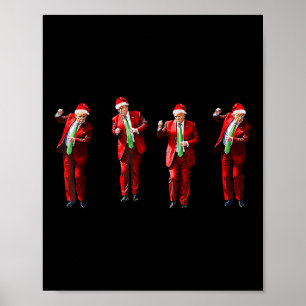 Trump Dance Santa Claus Christmas Xmas Pyjamas Hol Poster